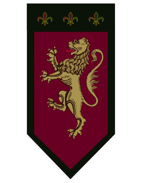 Medieval Flag Rampant Beast Gold and...