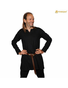 Viking tunic cotton model Raider, black color