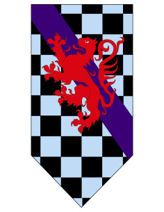 Medieval Flag Chessboard and Lion
