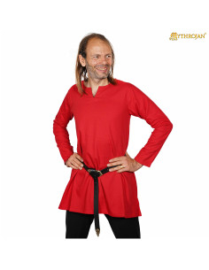 Medieval cotton tunic model Raider, red color
