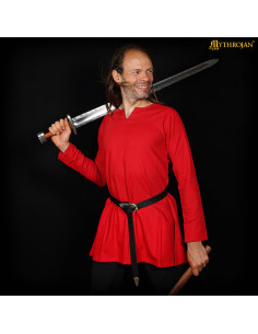 Medieval cotton tunic model Raider, red color 2