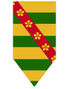 Medieval Flag with Band and Floral Decorations