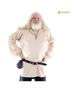 Viking cotton shirt model Adventurer, natural white color