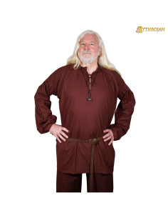 Viking cotton shirt model Adventurer, brown color