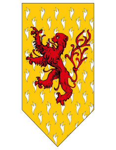Medieval lion and Armenians flag on yellow background