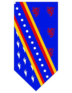 Medieval flag with lions, arminian and band