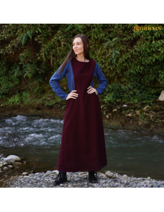 Medieval wool surcoat, 14th-15th centuries, burgundy color 2