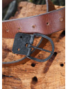 Hand-forged buckle with sheet metal, belts approximately 38 mm wide