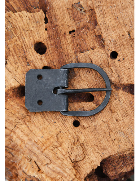 Hand-forged buckle with sheet metal,...