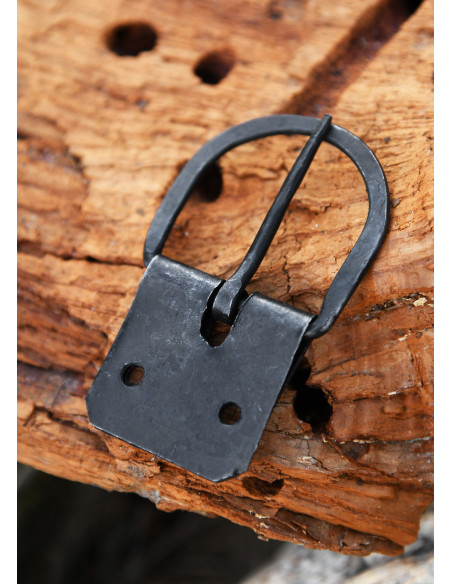 Hand-forged buckle with sheet metal,...