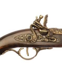 Brass-plated flintlock pistol 2