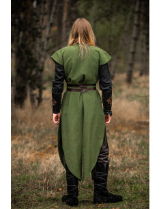 Medieval sleeveless tunic model Ranger Arun, green color 2