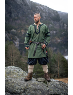 Long Viking tunic model Bragi, green color 2