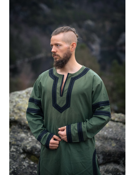 Long Viking tunic model Bragi, green...