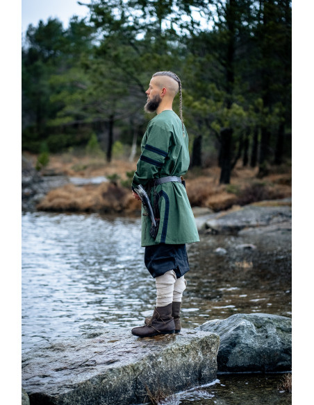 Long Viking tunic model Bragi, green...
