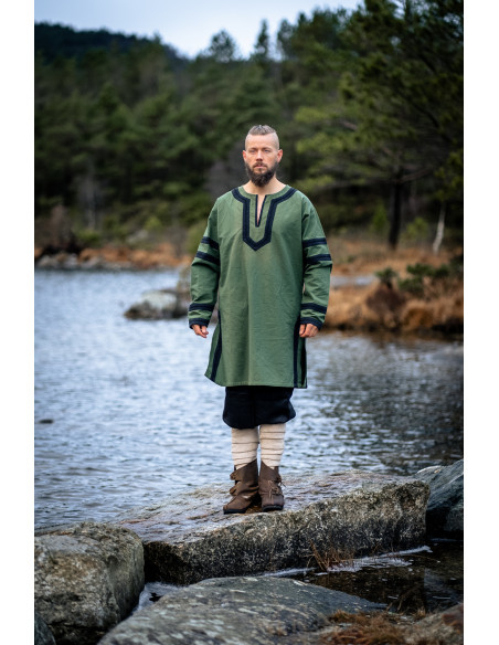 Long Viking tunic model Bragi, green...