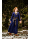Long Viking dress model Aslaug, blue color