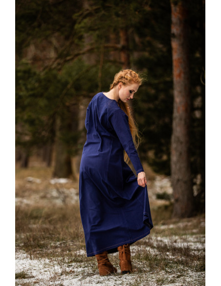 Long Viking dress model Aslaug, blue...