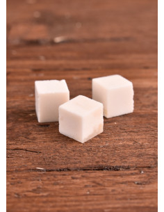 Bone dice, without dots, set of 3 pieces