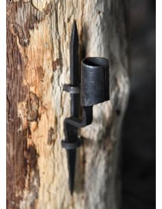 Medieval wall candelabrum with 1 candle, handcrafted