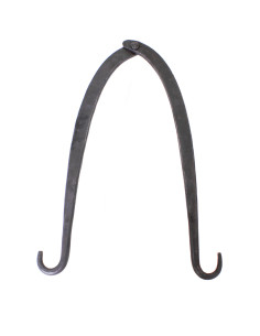 Adjustable pot support with two hooks, handcrafted