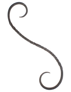 Hand-forged S-shaped hook, approximately 29 cm.