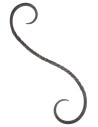 Hand-forged S-shaped hook, approximately 29 cm.