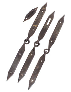 Viking chest hardware, set of 2 hinges and 1 pin