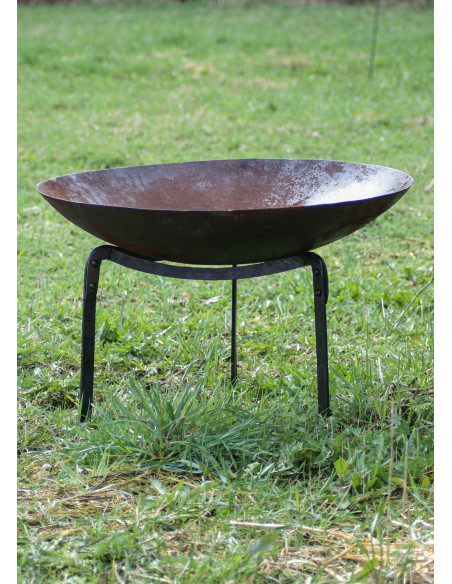 Hand-forged medieval support for brazier