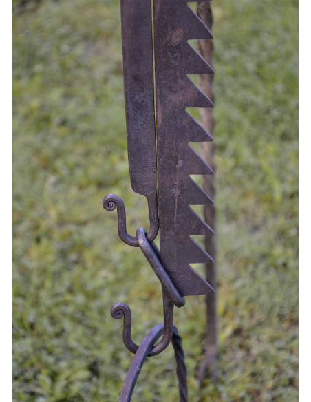 Adjustable pot support, trammel hook