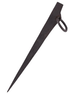 Stake with ring, hand-forged steel, (28 cm.)