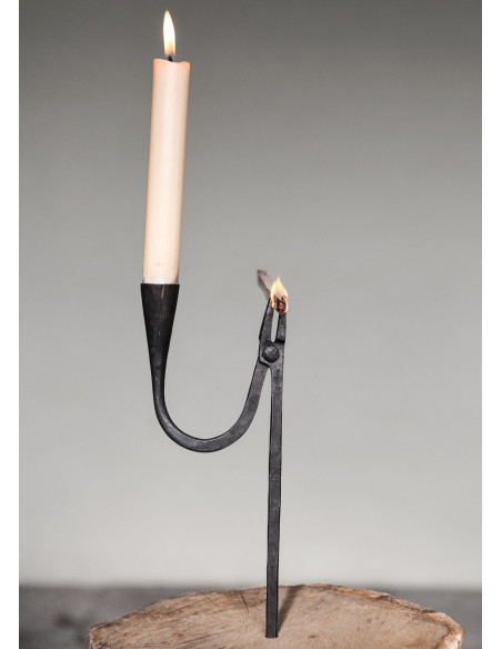 Hand-forged reed candelabrum with a...