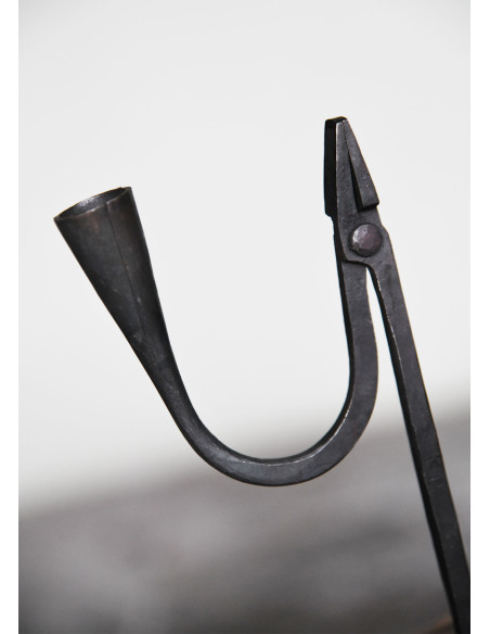 Hand-forged reed candelabrum with a...