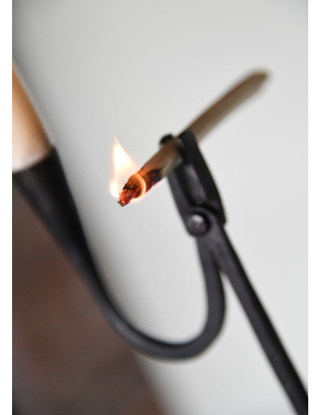 Hand-forged reed candelabrum with a...