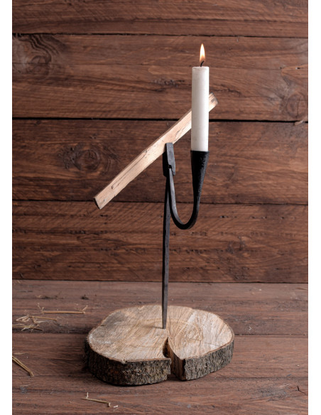 Hand-forged reed candelabrum with a...