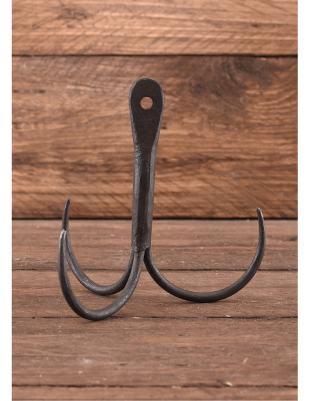 Medieval gripping hook, forged steel...