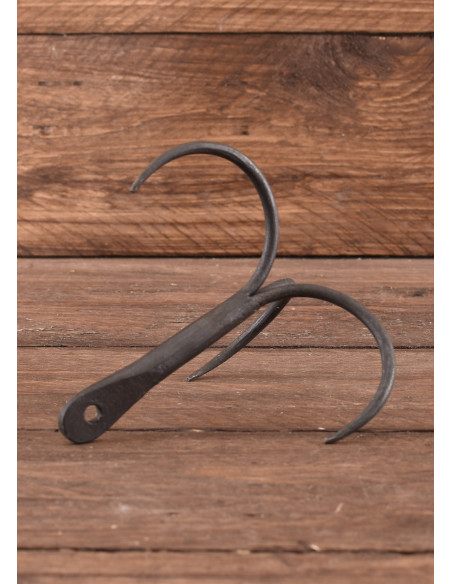 Medieval gripping hook, forged steel...