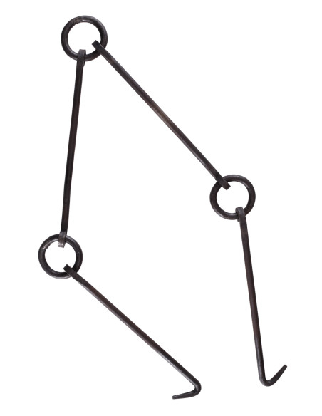 Hand-forged fire chain, trammel chain