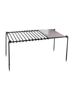 Foldable grilling and cooking grid, handcrafted