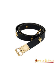 Medieval leather belt with brass details 2