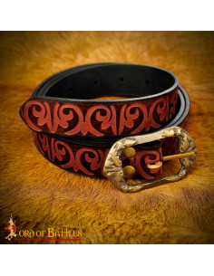 Medieval fantasy embossed leather belt 2