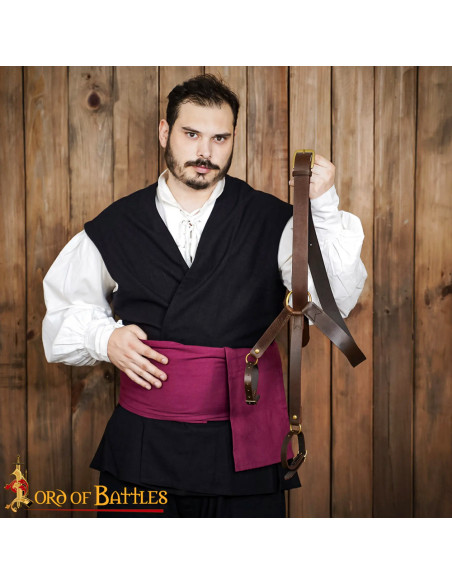 Medieval leather baldric for hanging...