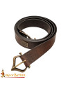 Renaissance Medieval Belt with Brass Buckle, Brown Color