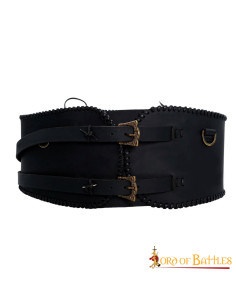 Wide warrior belt handmade, black color