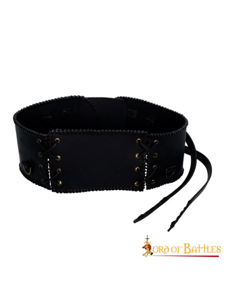 Wide warrior belt handmade, black color