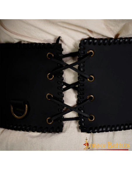 Wide warrior belt handmade, black color