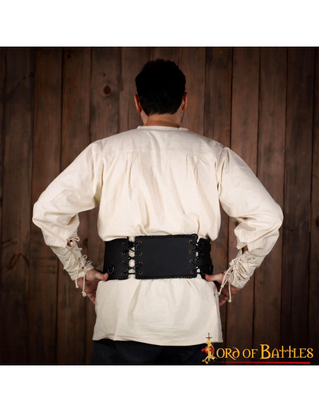 Wide warrior belt handmade, black color