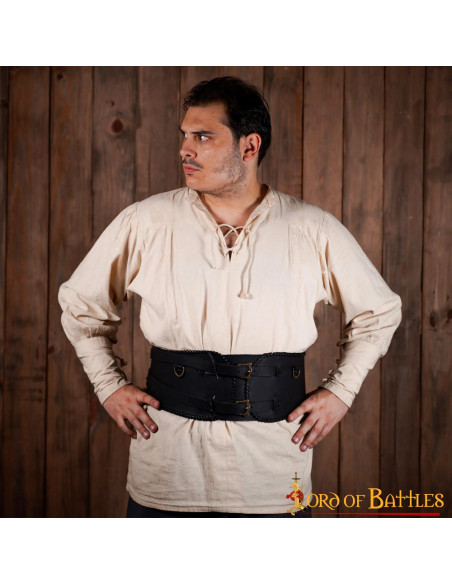 Wide warrior belt handmade, black color