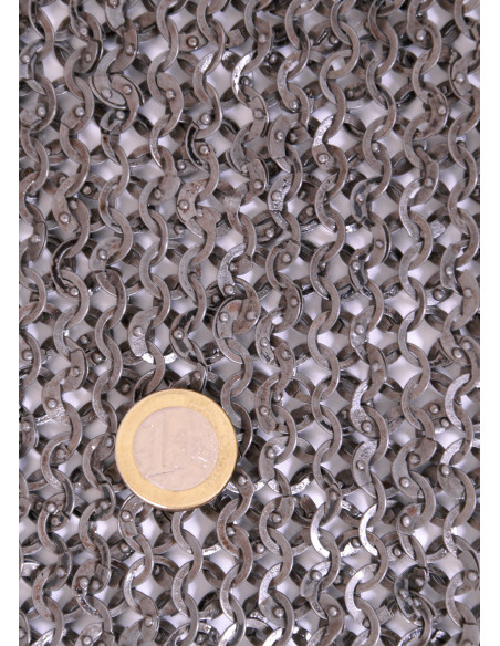 Neck mesh protection, flat riveted rings