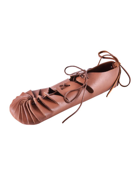 Brown leather Roman sandals with lace... Brown leather Roman sandals with lace...